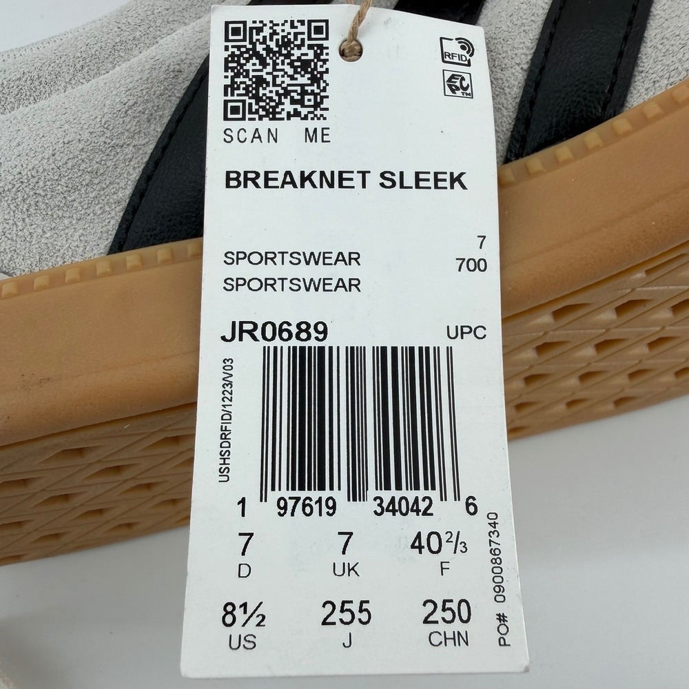 Adidas Breaknet Sleek Womens 8.5 Grey Black Gum Sole Sneakers JR0689 - Picture 9 of 10